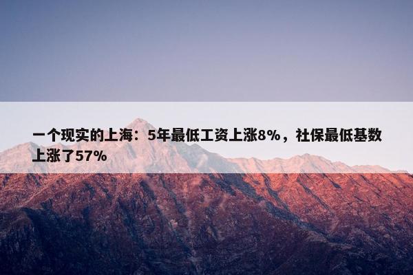 一个现实的上海：5年最低工资上涨8%，社保最低基数上涨了57%