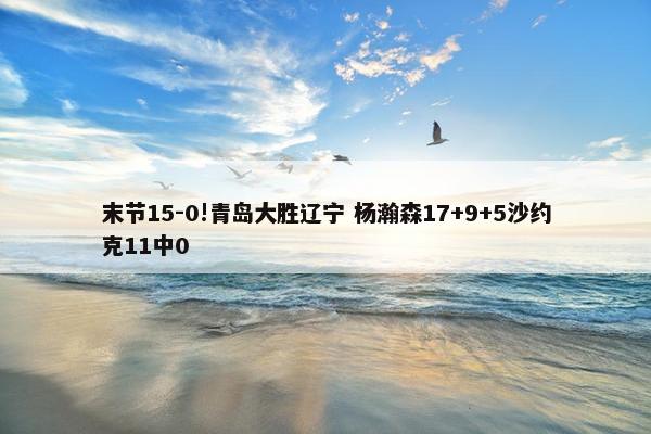 末节15-0!青岛大胜辽宁 杨瀚森17+9+5沙约克11中0