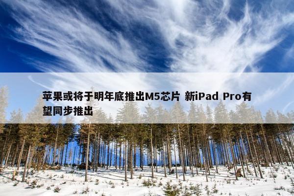 苹果或将于明年底推出M5芯片 新iPad Pro有望同步推出