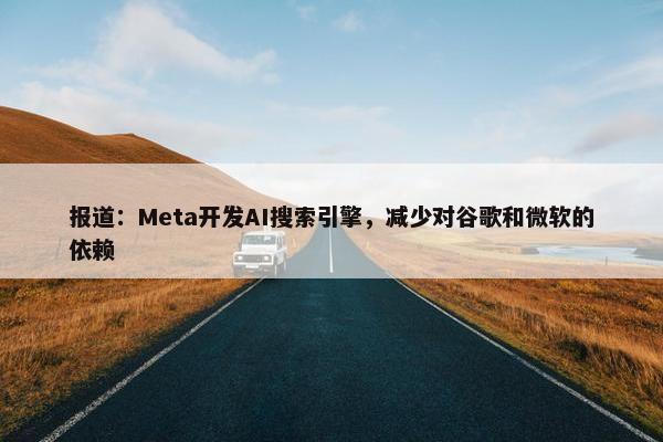 报道：Meta开发AI搜索引擎，减少对谷歌和微软的依赖