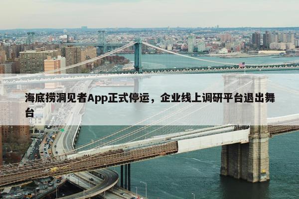 海底捞洞见者App正式停运，企业线上调研平台退出舞台