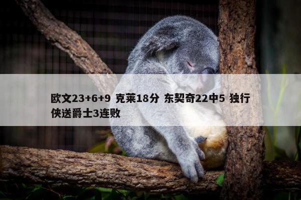 欧文23+6+9 克莱18分 东契奇22中5 独行侠送爵士3连败