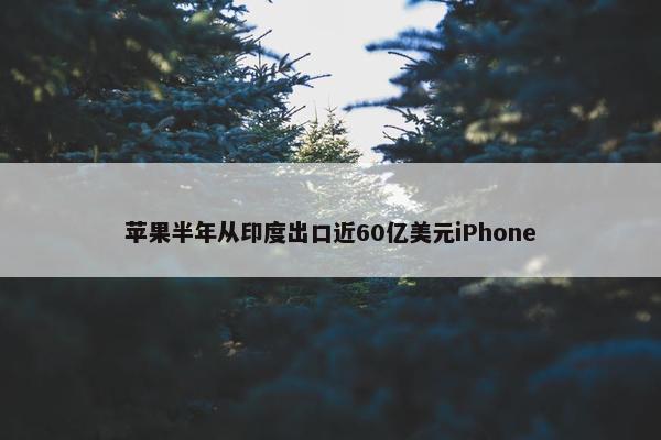 苹果半年从印度出口近60亿美元iPhone