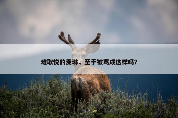 难取悦的麦琳，至于被骂成这样吗？