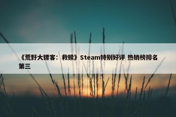 《荒野大镖客：救赎》Steam特别好评 热销榜排名第三