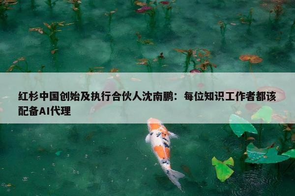 红杉中国创始及执行合伙人沈南鹏：每位知识工作者都该配备AI代理