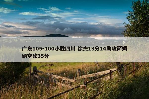 广东105-100小胜四川 徐杰13分14助攻萨姆纳空砍35分