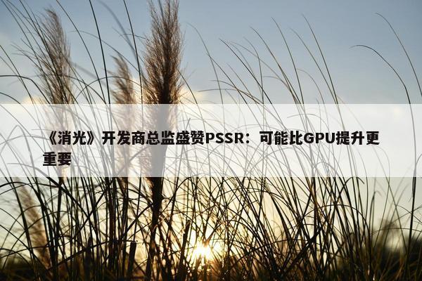 《消光》开发商总监盛赞PSSR：可能比GPU提升更重要