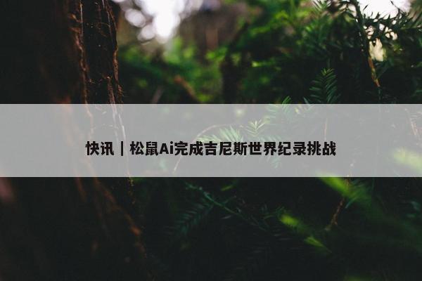 快讯｜松鼠Ai完成吉尼斯世界纪录挑战