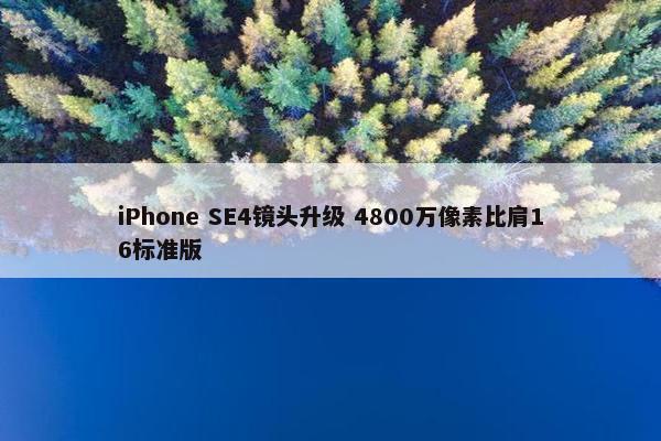 iPhone SE4镜头升级 4800万像素比肩16标准版