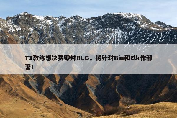 T1教练想决赛零封BLG，将针对Bin和Elk作部署！