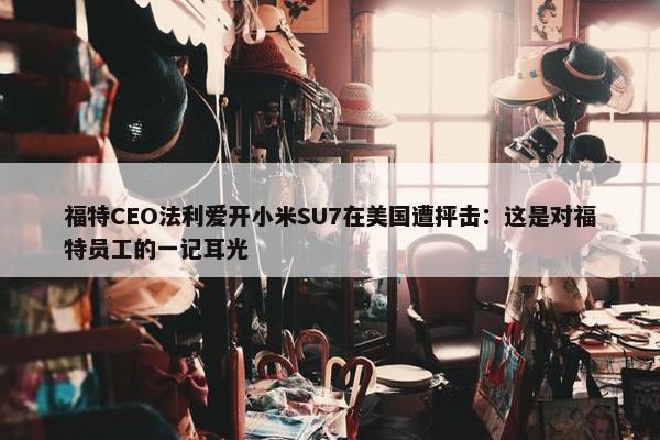 福特CEO法利爱开小米SU7在美国遭抨击：这是对福特员工的一记耳光