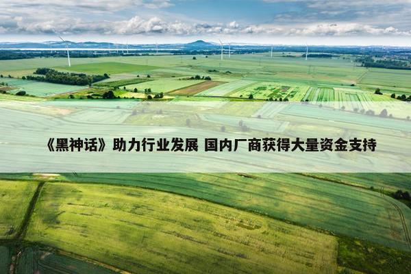 《黑神话》助力行业发展 国内厂商获得大量资金支持