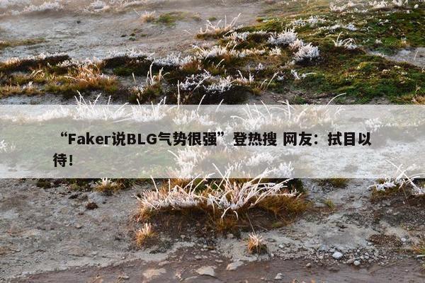 “Faker说BLG气势很强”登热搜 网友：拭目以待！