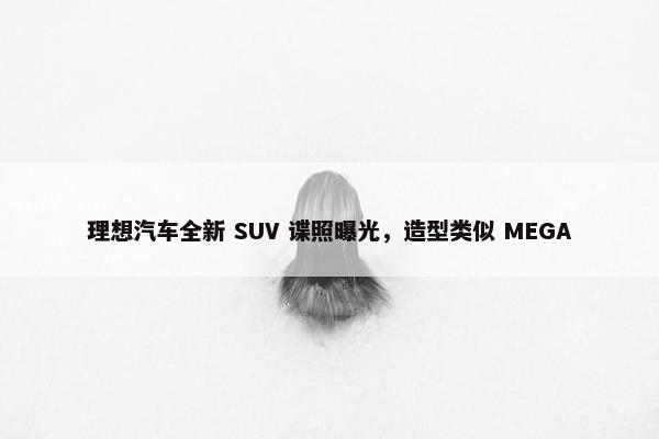 理想汽车全新 SUV 谍照曝光，造型类似 MEGA