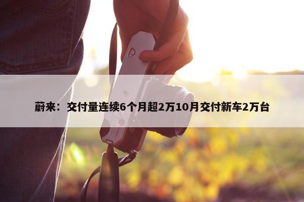 蔚来：交付量连续6个月超2万10月交付新车2万台