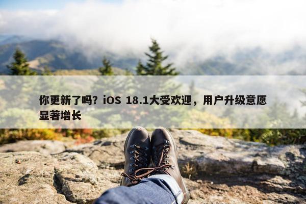 你更新了吗？iOS 18.1大受欢迎，用户升级意愿显著增长