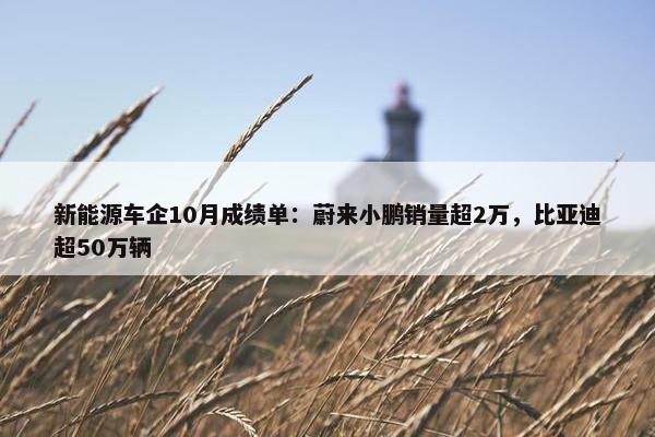 新能源车企10月成绩单：蔚来小鹏销量超2万，比亚迪超50万辆