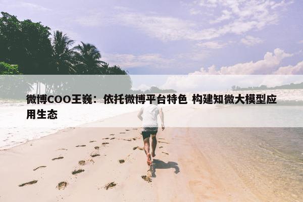 微博COO王巍：依托微博平台特色 构建知微大模型应用生态