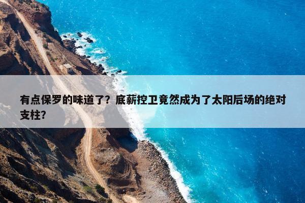 有点保罗的味道了？底薪控卫竟然成为了太阳后场的绝对支柱？