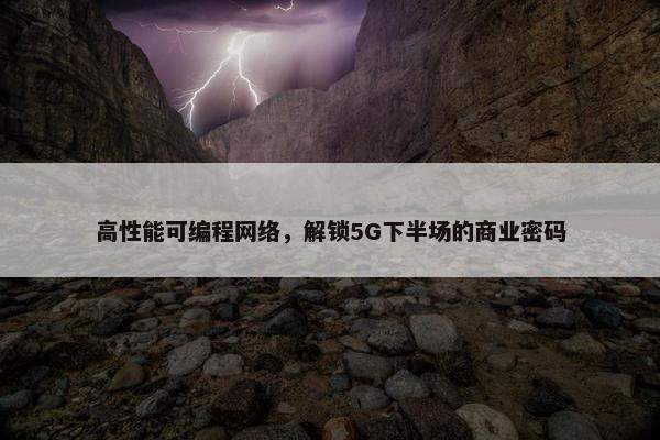 高性能可编程网络，解锁5G下半场的商业密码