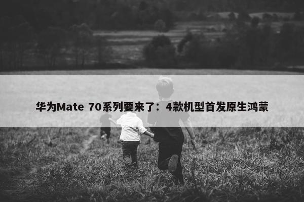 华为Mate 70系列要来了：4款机型首发原生鸿蒙