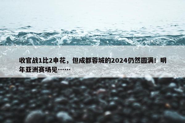 收官战1比2申花，但成都蓉城的2024仍然圆满！明年亚洲赛场见……