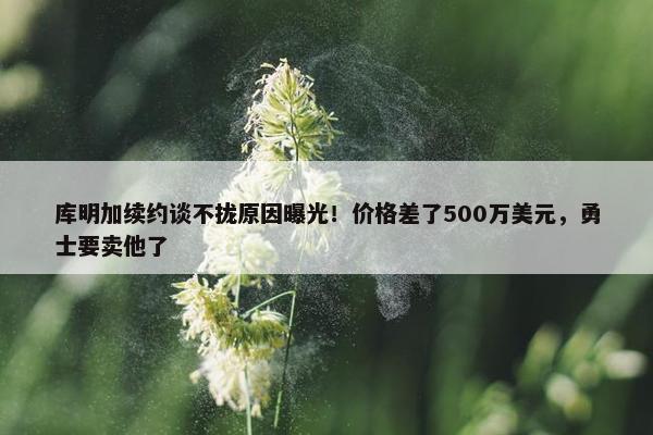 库明加续约谈不拢原因曝光！价格差了500万美元，勇士要卖他了