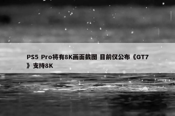 PS5 Pro将有8K画面截图 目前仅公布《GT7》支持8K