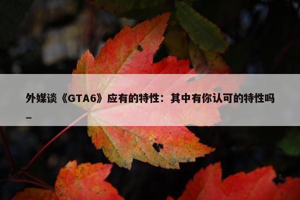 外媒谈《GTA6》应有的特性：其中有你认可的特性吗_