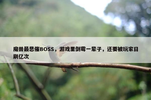 魔兽最悲催BOSS，游戏里倒霉一辈子，还要被玩家日刷亿次