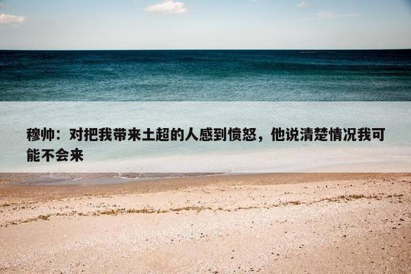 穆帅：对把我带来土超的人感到愤怒，他说清楚情况我可能不会来