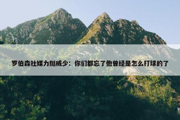 罗伯森社媒力挺威少：你们都忘了他曾经是怎么打球的了