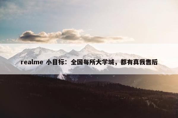 realme 小目标：全国每所大学城，都有真我售后