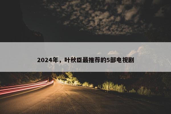 2024年，叶秋臣最推荐的5部电视剧