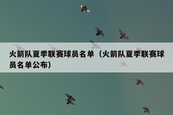 火箭队夏季联赛球员名单（火箭队夏季联赛球员名单公布）