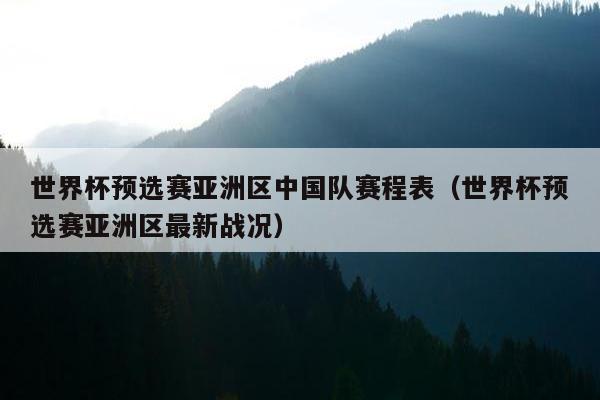 世界杯预选赛亚洲区中国队赛程表（世界杯预选赛亚洲区最新战况）