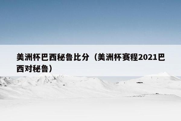 美洲杯巴西秘鲁比分（美洲杯赛程2021巴西对秘鲁）