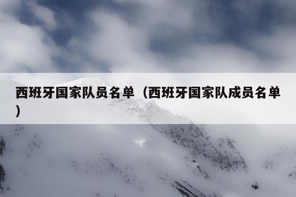 西班牙国家队员名单（西班牙国家队成员名单）