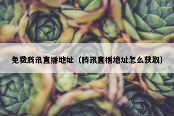 免费腾讯直播地址（腾讯直播地址怎么获取）