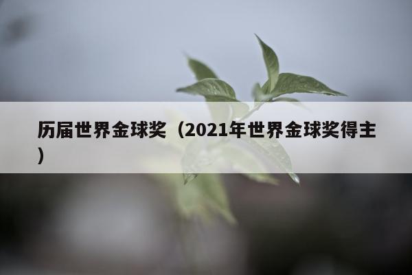 历届世界金球奖（2021年世界金球奖得主）