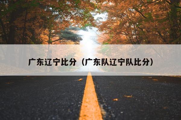 广东辽宁比分（广东队辽宁队比分）