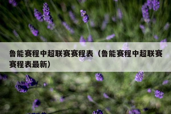 鲁能赛程中超联赛赛程表（鲁能赛程中超联赛赛程表最新）