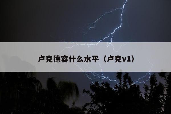 卢克德容什么水平（卢克v1）