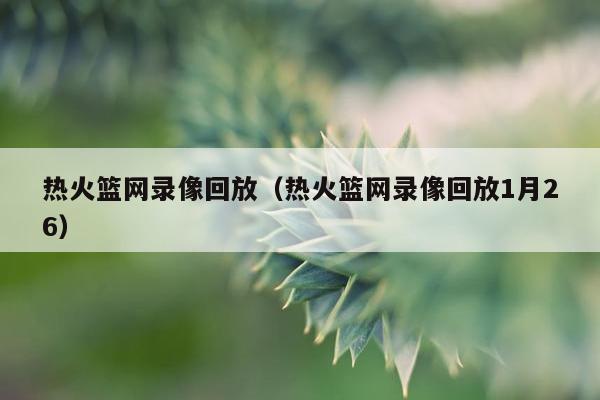 热火篮网录像回放（热火篮网录像回放1月26）