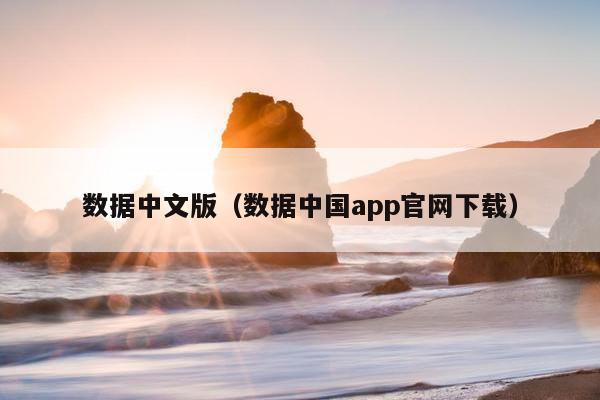 数据中文版（数据中国app官网下载）