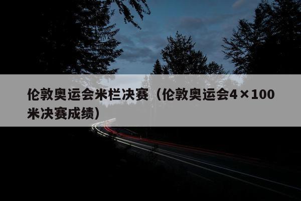 伦敦奥运会米栏决赛（伦敦奥运会4×100米决赛成绩）