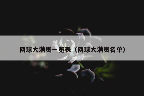 网球大满贯一览表（网球大满贯名单）