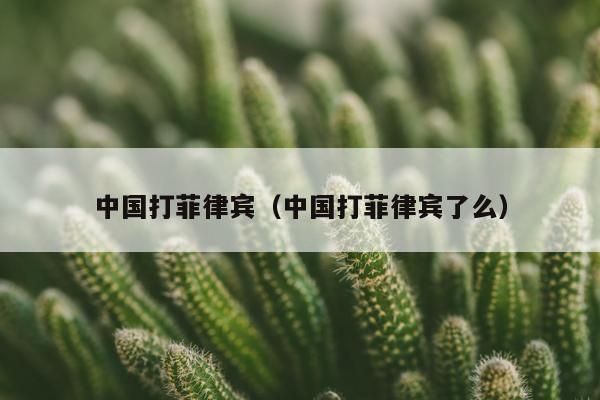 中国打菲律宾（中国打菲律宾了么）