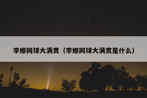 李娜网球大满贯（李娜网球大满贯是什么）